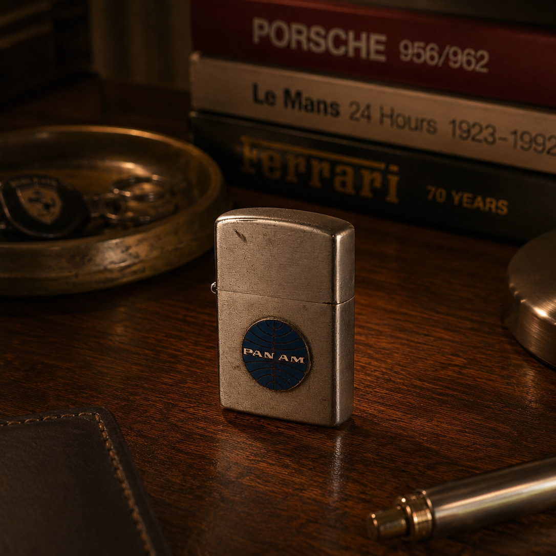 Vintage Pan Am Penguin Windproof Lighter, Japan — 1950s–60s