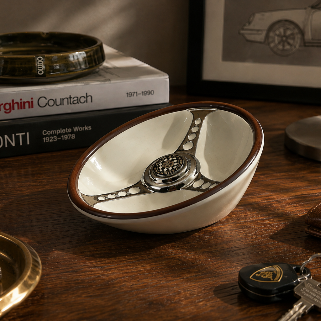 Vintage Les Leston Jaguar Steering Wheel Ashtray by Beswick