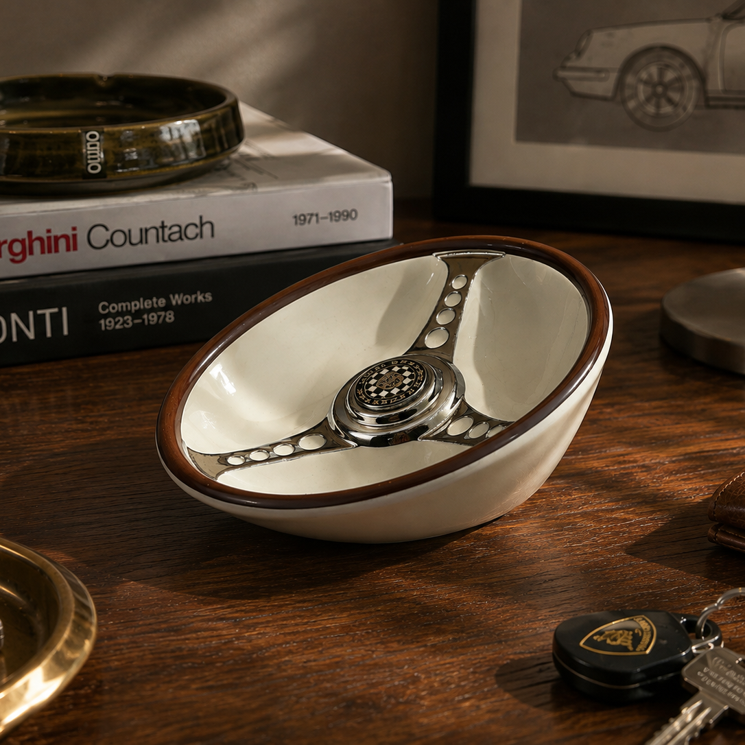 Vintage Les Leston Jaguar Steering Wheel Ashtray by Beswick
